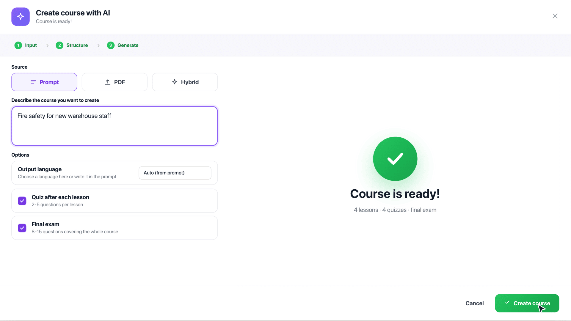Jahopp AI-assisted course creation